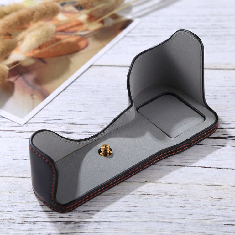 Base de media funda para cámara de cuero PU con rosca de 1/4 de pulgada para Sony A7S2 / A7R2 / A7K2 / A7 II