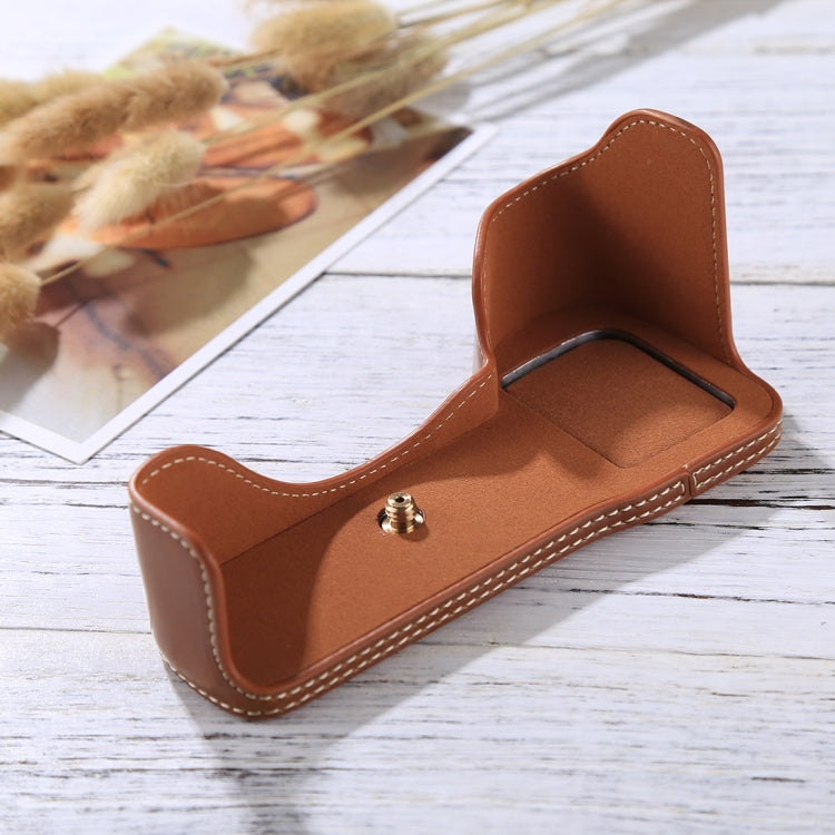 Base de media funda para cámara de cuero PU con rosca de 1/4 de pulgada para Sony A7S2 / A7R2 / A7K2 / A7 II