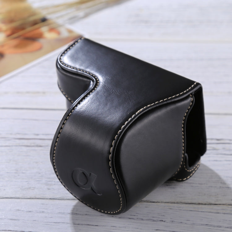 Funda de cuero PU para cámara de cuerpo completo con correa para Sony A5100 / A5000 / NEX-3N (lente de 16-50 mm / 40,5 mm), For Sony A5000, For A5100