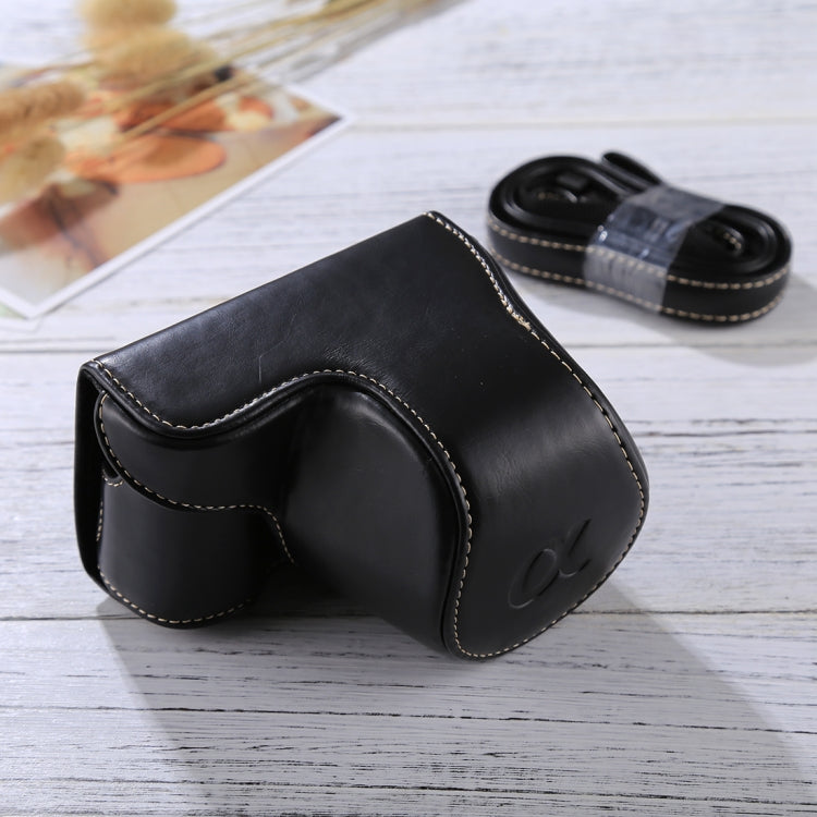 Funda de cuero PU para cámara de cuerpo completo con correa para Sony A5100 / A5000 / NEX-3N (lente de 16-50 mm / 40,5 mm), For Sony A5000, For A5100