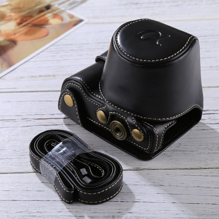 Funda de cuero PU para cámara de cuerpo completo con correa para Sony A5100 / A5000 / NEX-3N (lente de 16-50 mm / 40,5 mm), For Sony A5000, For A5100