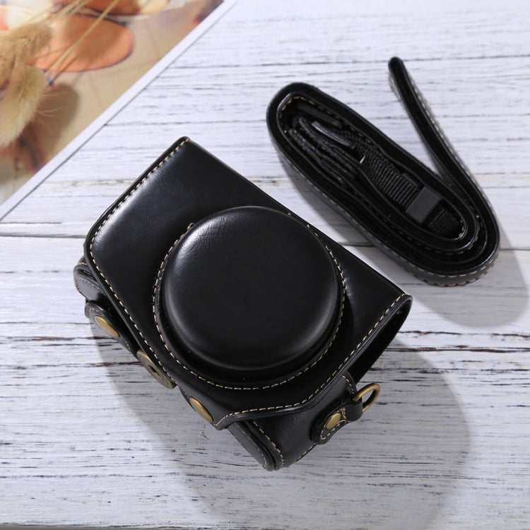 Bolso de la caja de la cámara de cuero de la PU de la cámara de cuerpo completo con correa para Canon PowerShot G7 X Mark II, For Canon PowerShot G7 X Mark II, For G7X Mark II, For G7X II
