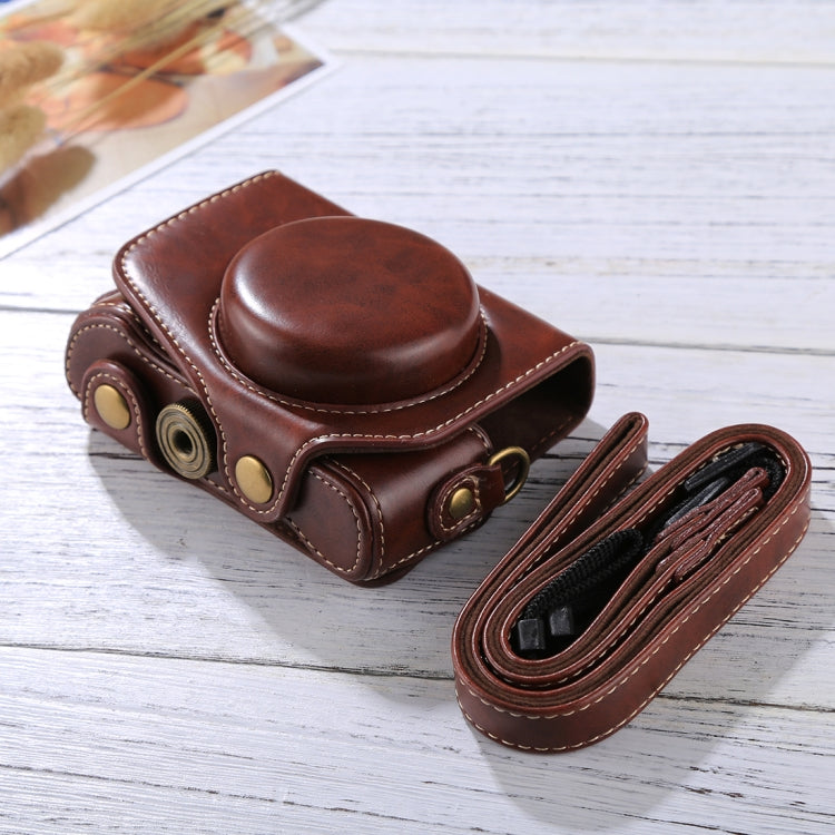 Bolso de la caja de la cámara de cuero de la PU de la cámara de cuerpo completo con correa para Canon PowerShot G7 X Mark II, For Canon PowerShot G7 X Mark II, For G7X Mark II, For G7X II
