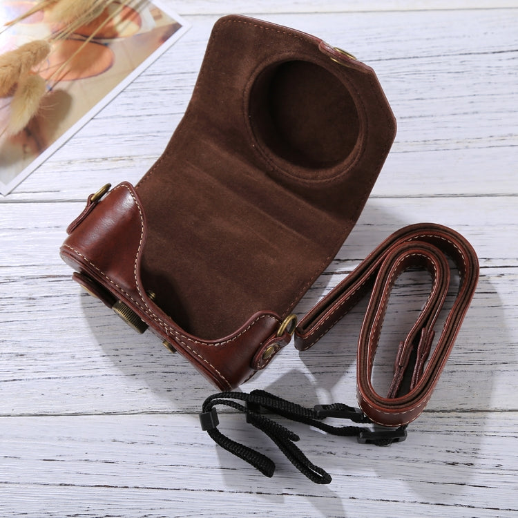 Bolso de la caja de la cámara de cuero de la PU de la cámara de cuerpo completo con correa para Canon PowerShot G7 X Mark II, For Canon PowerShot G7 X Mark II, For G7X Mark II, For G7X II