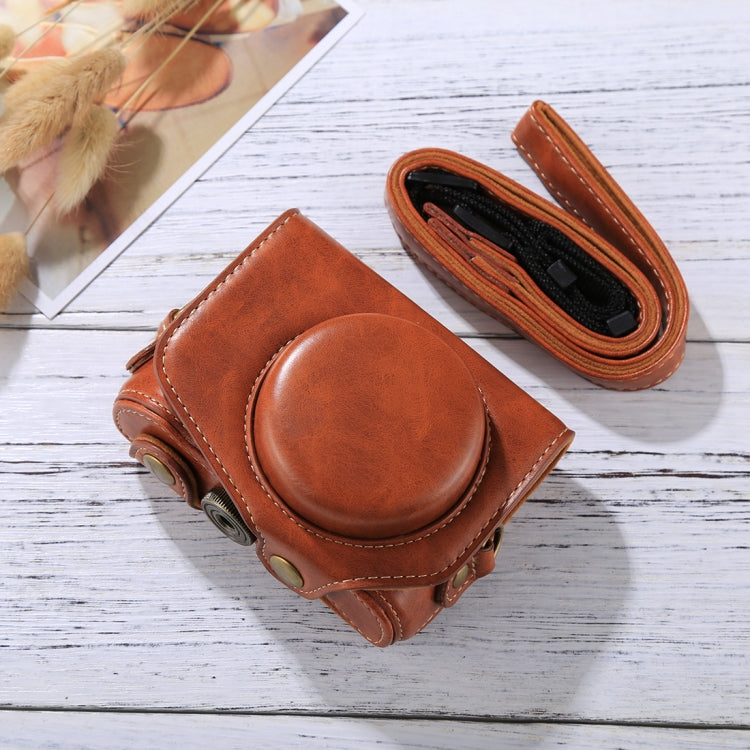 Bolso de la caja de la cámara de cuero de la PU de la cámara de cuerpo completo con correa para Canon PowerShot G7 X Mark II, For Canon PowerShot G7 X Mark II, For G7X Mark II, For G7X II