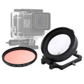 Lente macro 58 mm 16X + Filtro de lente de buceo rojo con cubierta de lente + Adaptador de anillo de filtro de lente + Cuerda + Paño de limpieza para carcasa de buceo GoPro HERO6 /5, For HERO6 /5
