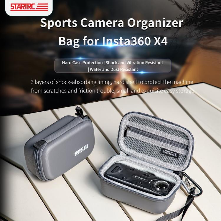 Funda de transporte para cámara Insta360 X4 STARTRC con mosquetón y correa, For Insta360 X5 / X4