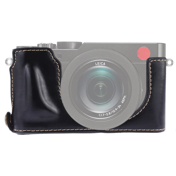 Base de media funda para cámara de cuero PU con rosca de 1/4 de pulgada para Leica D'LUX TYP 109, For Leica D109, For Leica D901