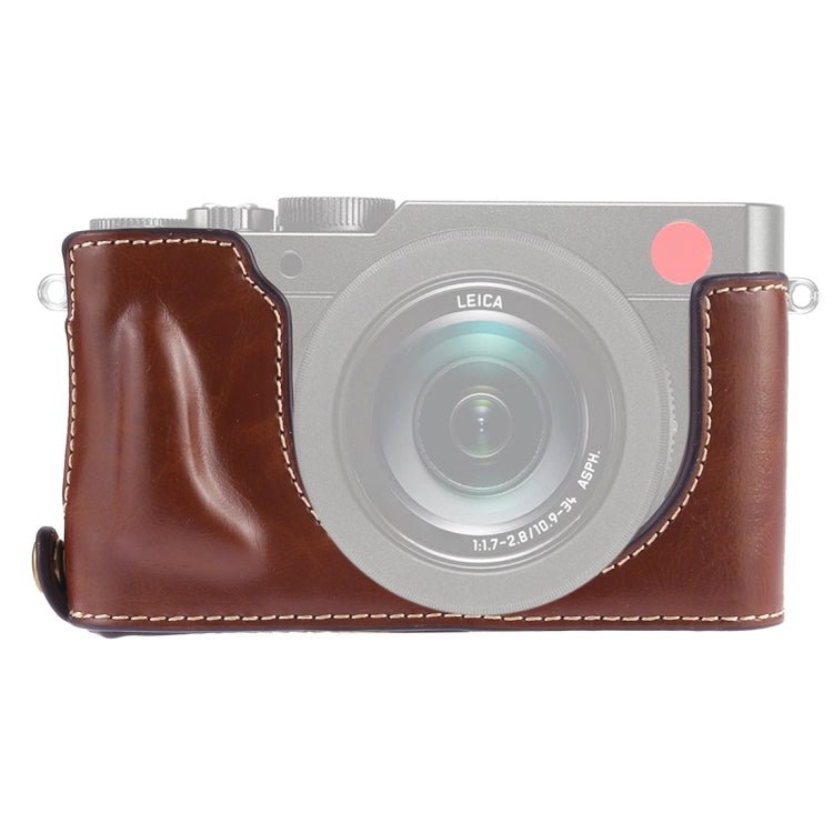 Base de media funda para cámara de cuero PU con rosca de 1/4 de pulgada para Leica D'LUX TYP 109, For Leica D109, For Leica D901