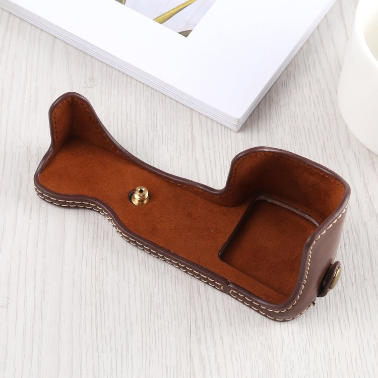 Base de media funda para cámara de cuero PU con rosca de 1/4 de pulgada para Sony A6400 / ILCE-A6400, For Sony A6400