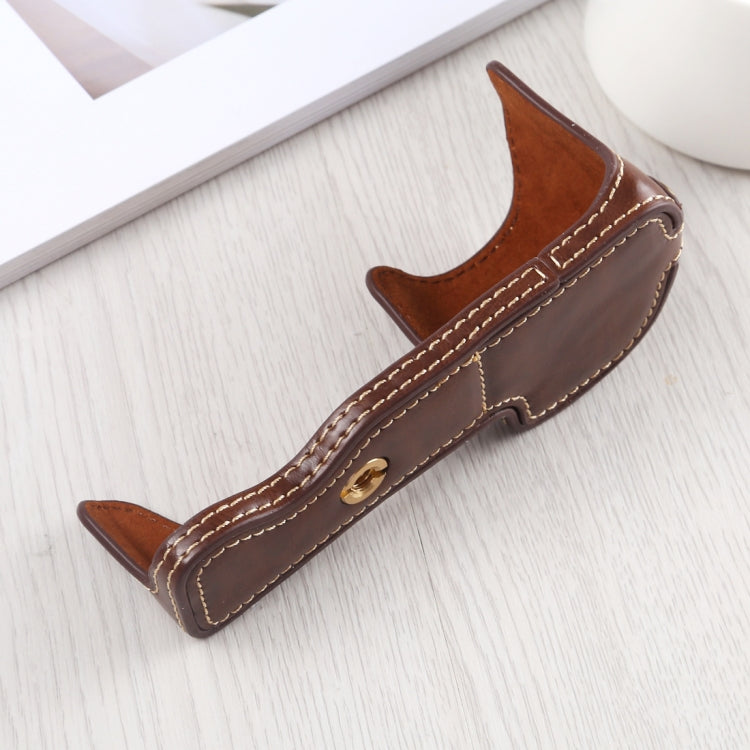Base de media funda para cámara de cuero PU con rosca de 1/4 de pulgada para Sony A6400 / ILCE-A6400, For Sony A6400