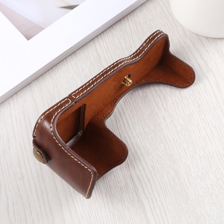 Base de media funda para cámara de cuero PU con rosca de 1/4 de pulgada para Sony A6400 / ILCE-A6400, For Sony A6400