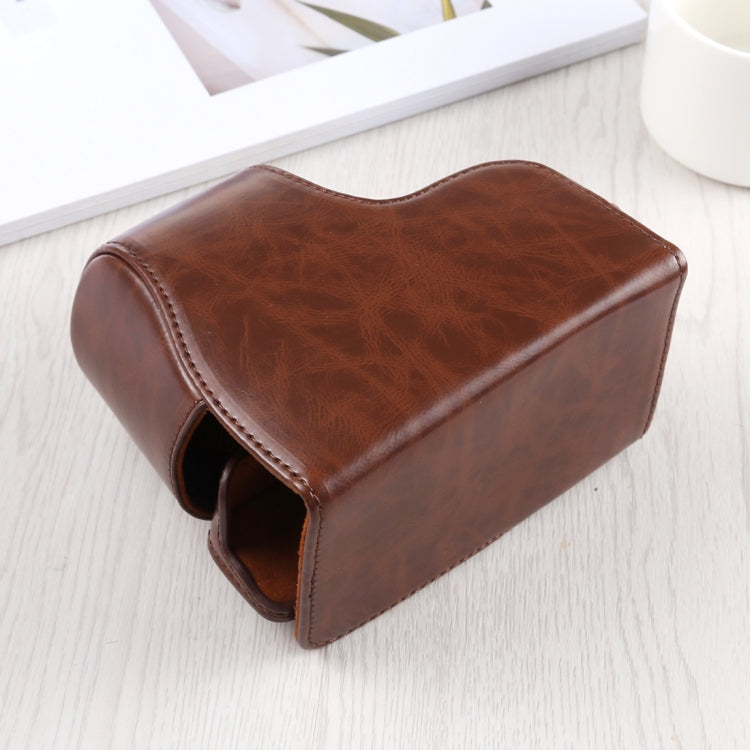 Funda de cuero PU para cámara de cuerpo completo con correa para Sony A6400 / ILCE-A6400, For Sony A6400