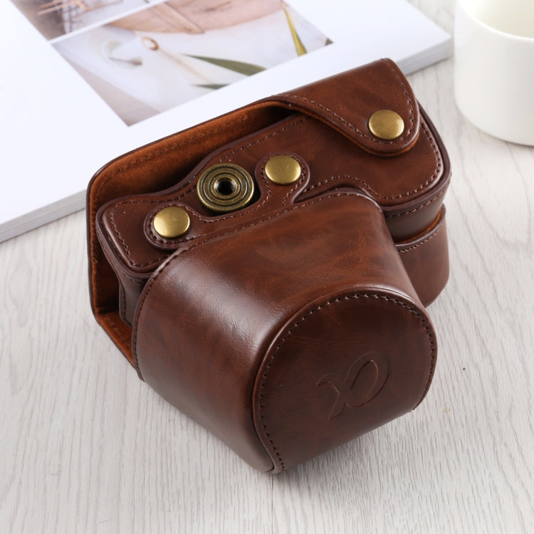Funda de cuero PU para cámara de cuerpo completo con correa para Sony A6400 / ILCE-A6400, For Sony A6400
