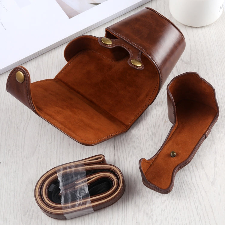 Funda de cuero PU para cámara de cuerpo completo con correa para Sony A6400 / ILCE-A6400, For Sony A6400