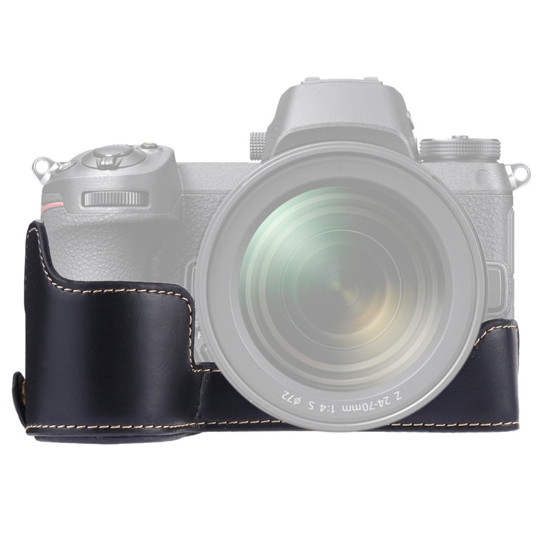 Base de media caja para cámara de cuero PU con rosca de 1/4 de pulgada para Nikon Z6 / Z7, For Nikon Z6