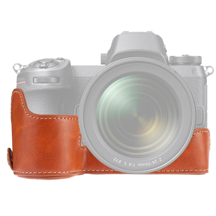 Base de media caja para cámara de cuero PU con rosca de 1/4 de pulgada para Nikon Z6 / Z7, For Nikon Z6