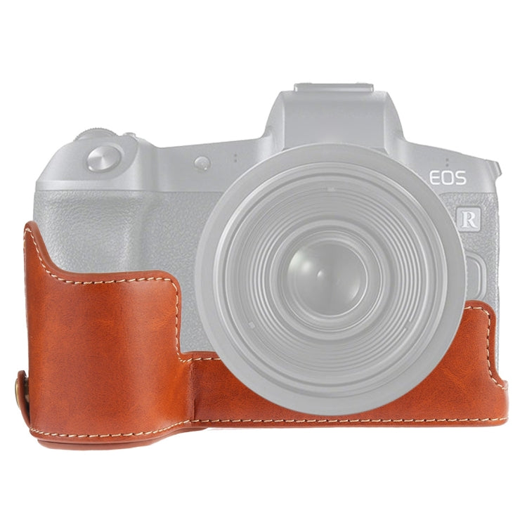 Base de media caja para cámara de cuero PU con rosca de 1/4 de pulgada para Canon EOS R, For Canon R