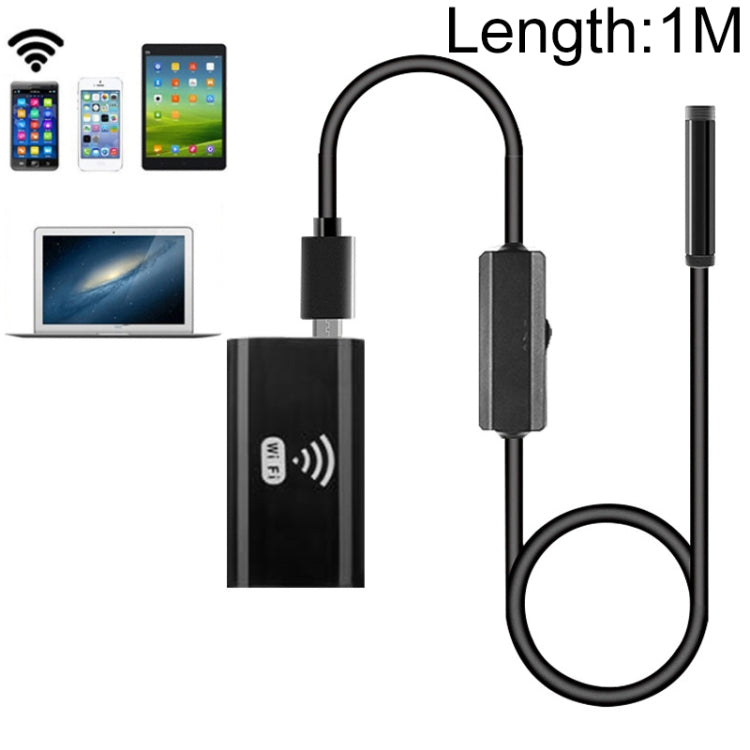 Endoscopio para teléfono móvil F99 HD, endoscopio de tubo impermeable de 8 mm, versión Wifi, cable flexible, longitud: 1 m, Length: 1m
