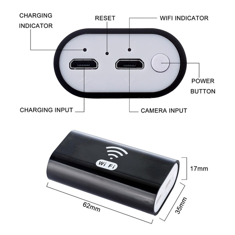 Endoscopio para teléfono móvil F99 HD, endoscopio de tubo impermeable de 8 mm, versión Wifi, cableado, longitud: 3,5 m, Length: 3.5m