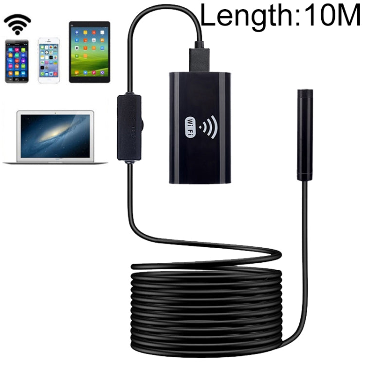 Endoscopio para teléfono móvil F99 HD, endoscopio de tubo impermeable de 8 mm, versión Wifi, cableado, longitud: 10 m, Length: 10m