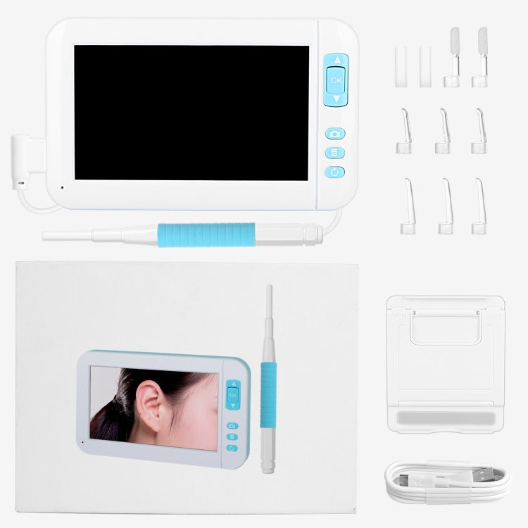 C01 Endoscopio visual de cuchara con pantalla de 4,3 pulgadas HD1080P con 6 LED, diámetro: 3,9 mm, C01 3.9mm