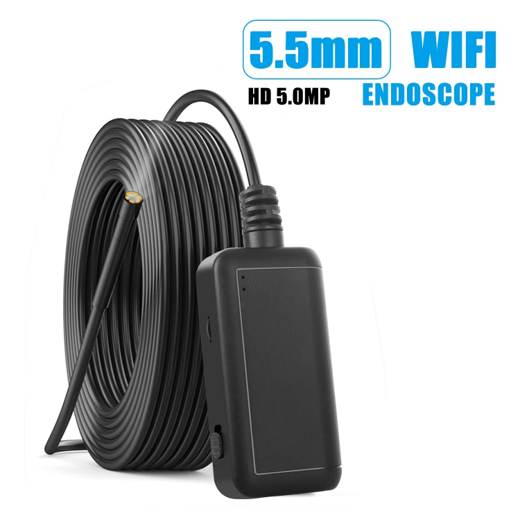 Cámara de inspección de endoscopio WIFI F220 de 5,5 mm HD 5.0MP con 6 LED, longitud: 5 m, Length: 5m