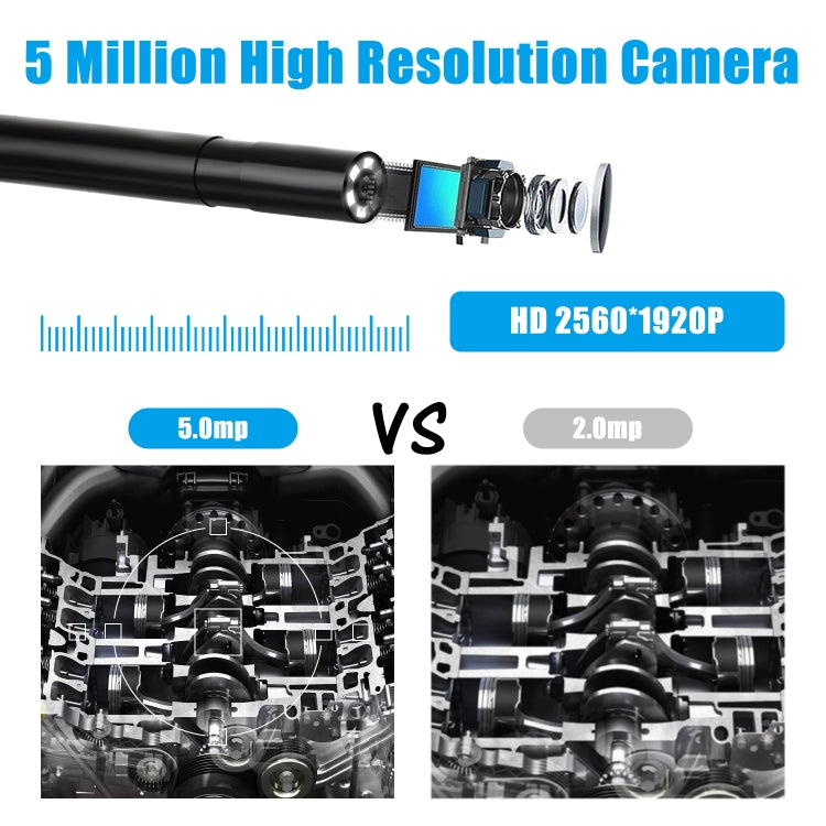 Cámara de inspección de endoscopio WIFI F220 de 5,5 mm HD 5.0MP con 6 LED, longitud: 5 m, Length: 5m