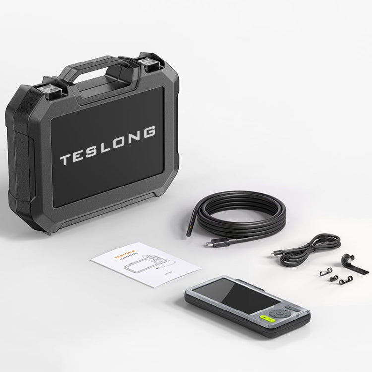 TESLONG NTS500B Endoscopio Industrial de 5 pulgadas y 5 mm con lente dual HD, endoscopio industrial de 200 W píxeles