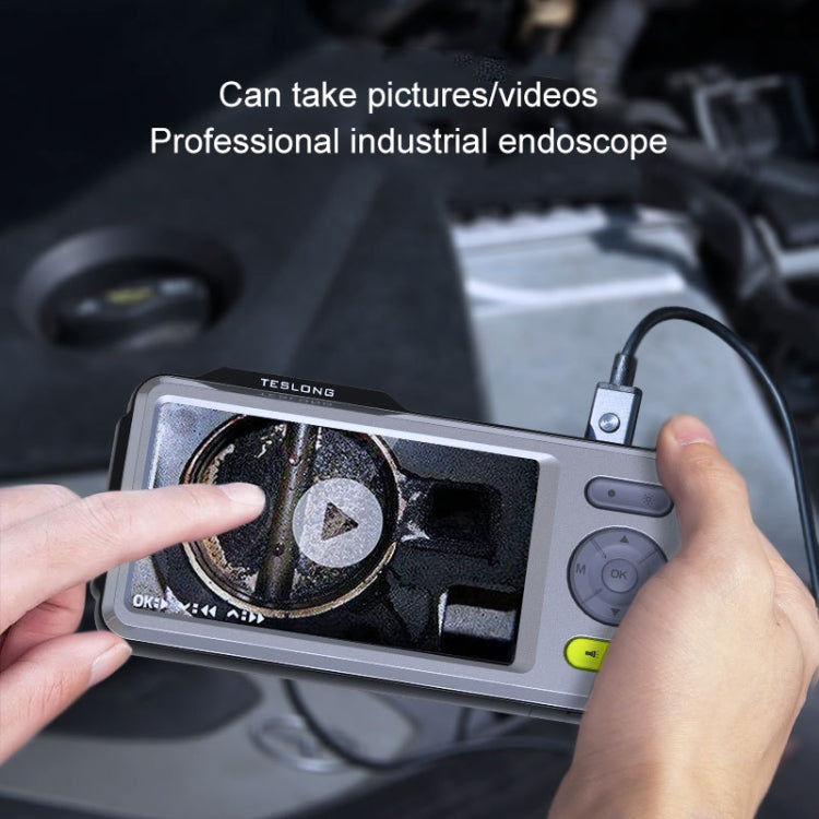TESLONG NTS500B Endoscopio Industrial de 5 pulgadas y 5 mm con lente dual HD, endoscopio industrial de 200 W píxeles