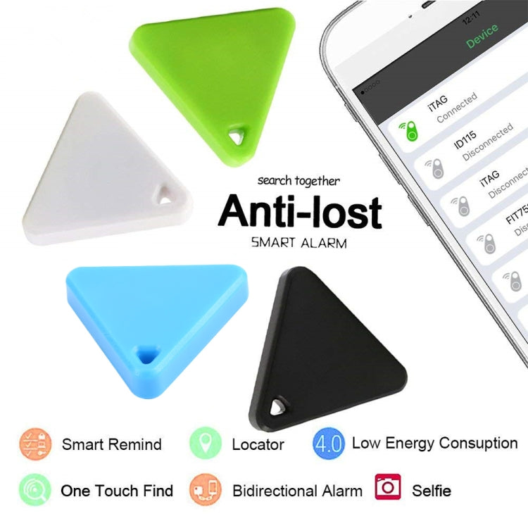 HCX003 Buscador de llavero antipérdida Bluetooth inteligente bidireccional triangular, HCX003 Black, HCX003 Pink, HCX003 Green, HCX003 Blue, HCX003 White