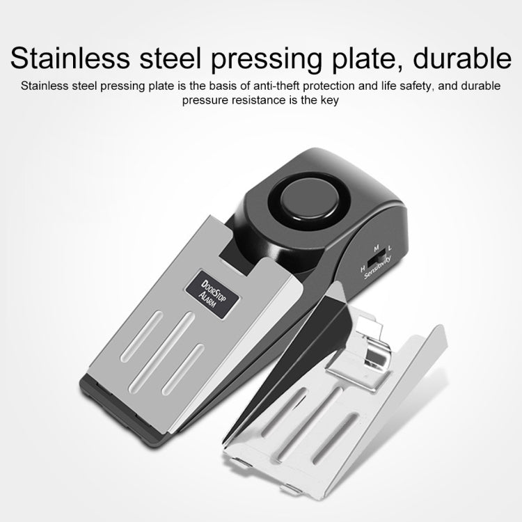 Dispositivo de prevención de ladrones de seguridad para el hogar con alarma de parada de puerta en forma de cuña de 120dB, Wedge Shape