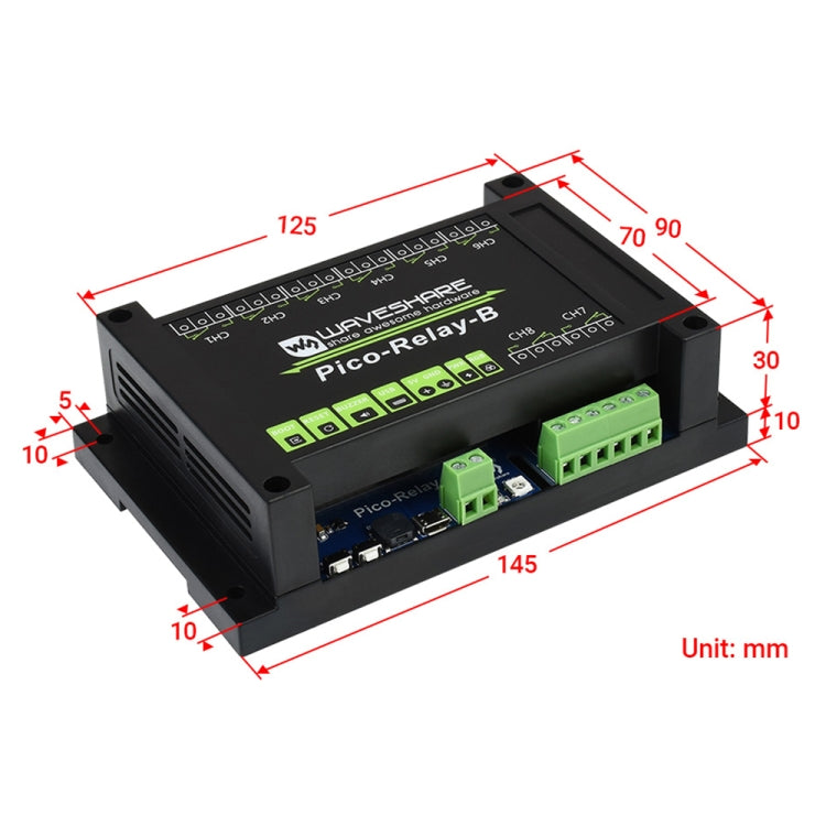 Módulo de relé industrial Waveshare Multi Protection de 8 canales para Raspberry Pi Pico, 20218