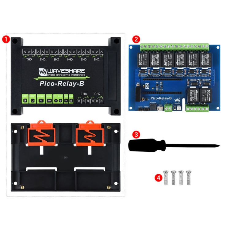 Módulo de relé industrial Waveshare Multi Protection de 8 canales para Raspberry Pi Pico, 20218