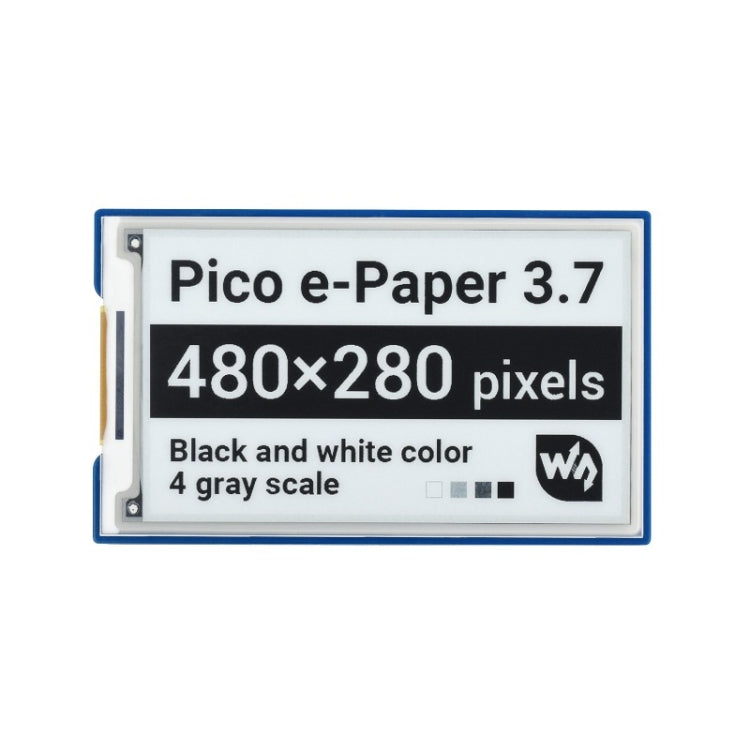 Waveshare Módulo de pantalla de tinta electrónica de papel electrónico de 3,7 pulgadas, 480x280 píxeles para Raspberry Pi Pico, 4 escala de grises, interfaz SPI, 20123