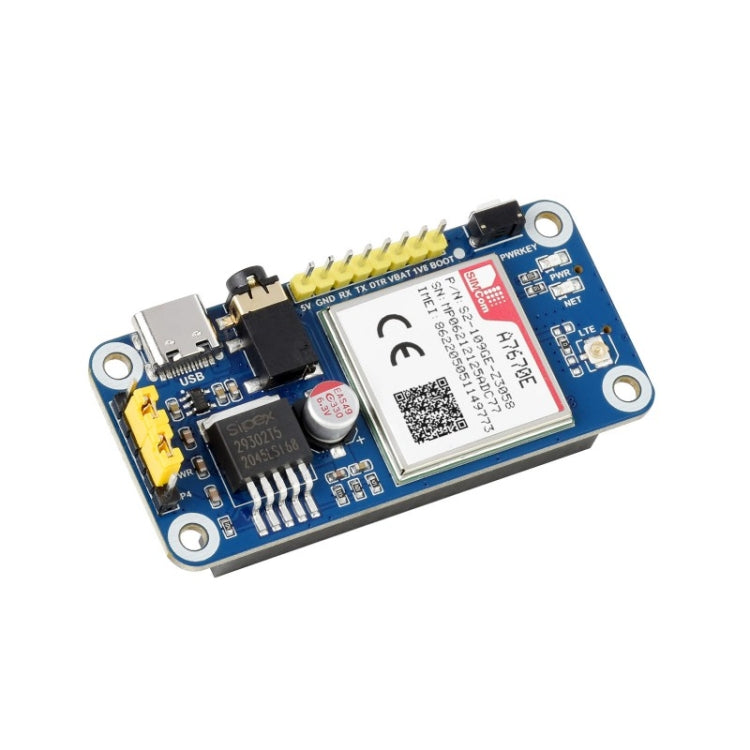 Waveshare Multi Band 2G GSM / GPRS LBS A7670E LTE Cat-1 HAT para Raspberry Pi, para Europa, Sudeste Asiático, Asia Occidental, África, China, Corea del Sur, A7670E LTE Cat-1 HAT