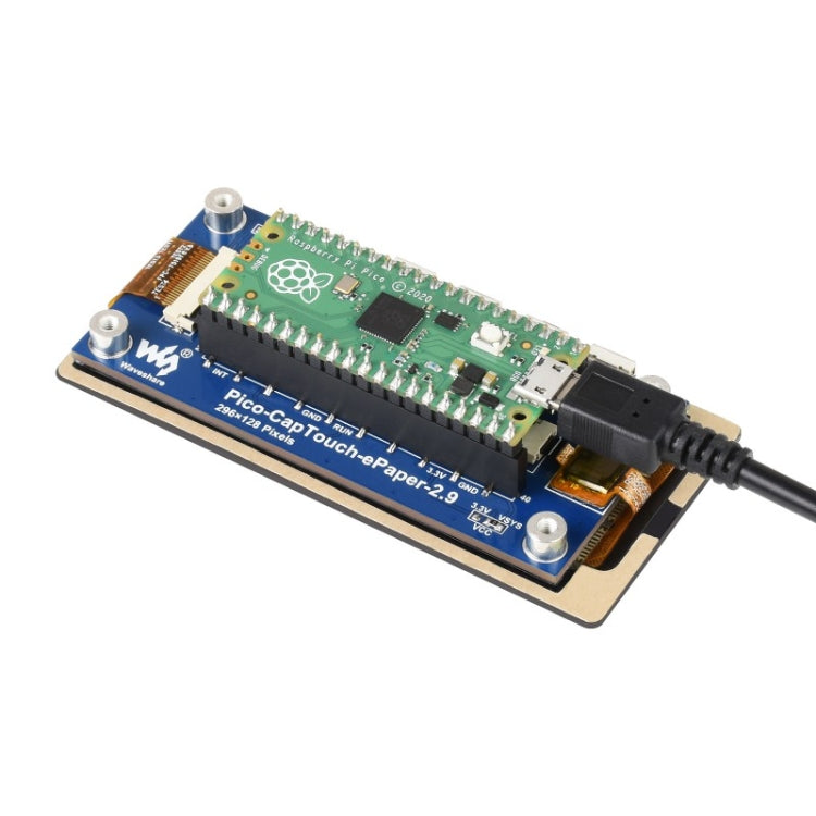 Waveshare Módulo de papel electrónico táctil en blanco y negro, 2,9 pulgadas, 296 x 128 píxeles, para Raspberry Pi Pico, interfaz SPI, 20051