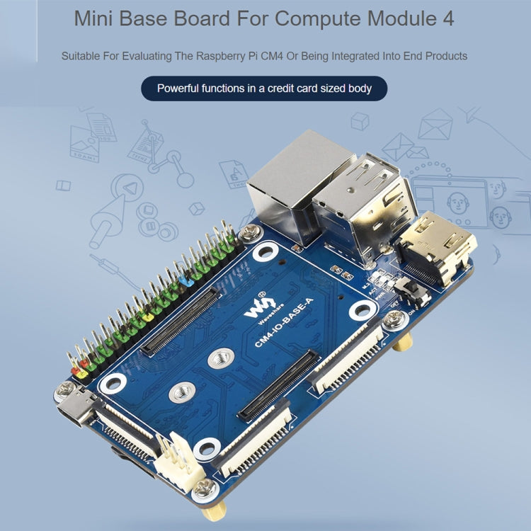 Waveshare Mini placa base A para Raspberry Pi Compute Module 4, Base Board A For Raspberry Pi CM4