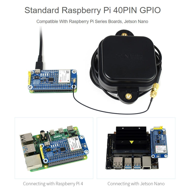 Waveshare ZED-F9P GPS-RTK HAT Módulo GPS diferencial RTK multibanda de precisión de nivel centimétrico para Raspberry Pi, ZED-F9P