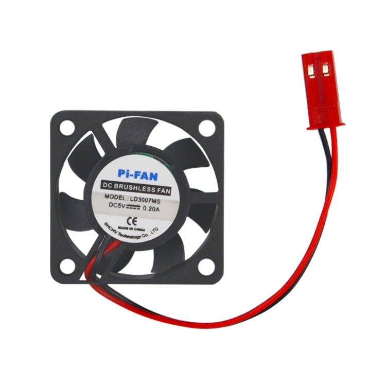 DC 5V 0.2A Mini ventilador de enfriamiento del refrigerador de la caja de la computadora con piezas de tornillos para Raspberry Pi 3B / 2B / B +, tamaño: 30x30x8 mm