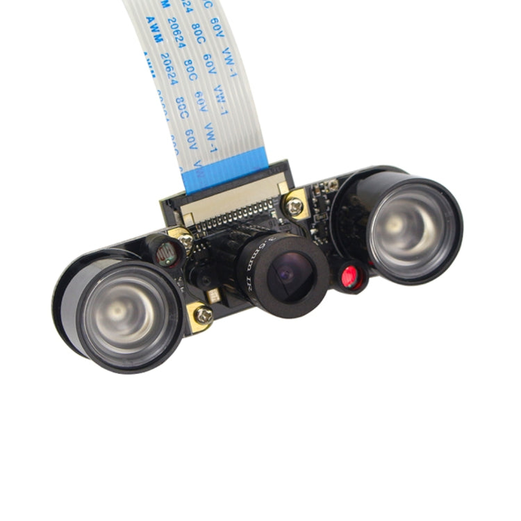 Cámara de visión nocturna infrarroja focal ajustable OV5647 de 5MP con 2 luces de sensor IR para Raspberry Pi 3