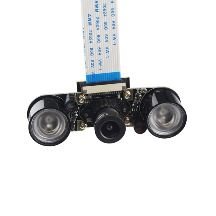 Cámara de visión nocturna infrarroja focal ajustable OV5647 de 5MP con 2 luces de sensor IR para Raspberry Pi 3
