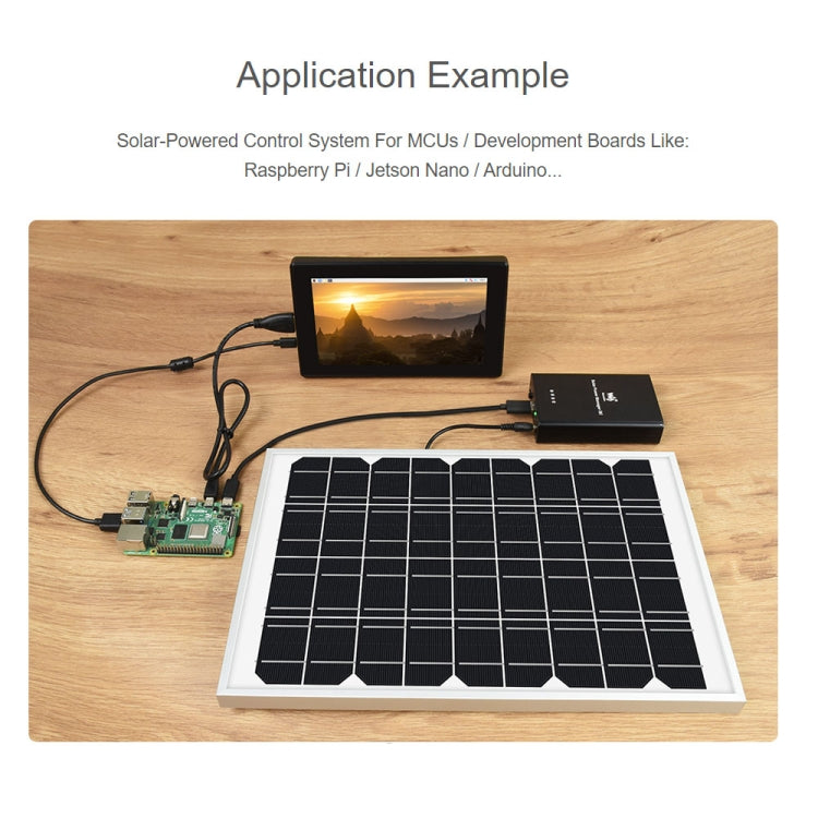Waveshare Solar Power Manager, batería Li-Po integrada de 10000 mAh, admite paneles solares de 6 V ~ 24 V, 19799