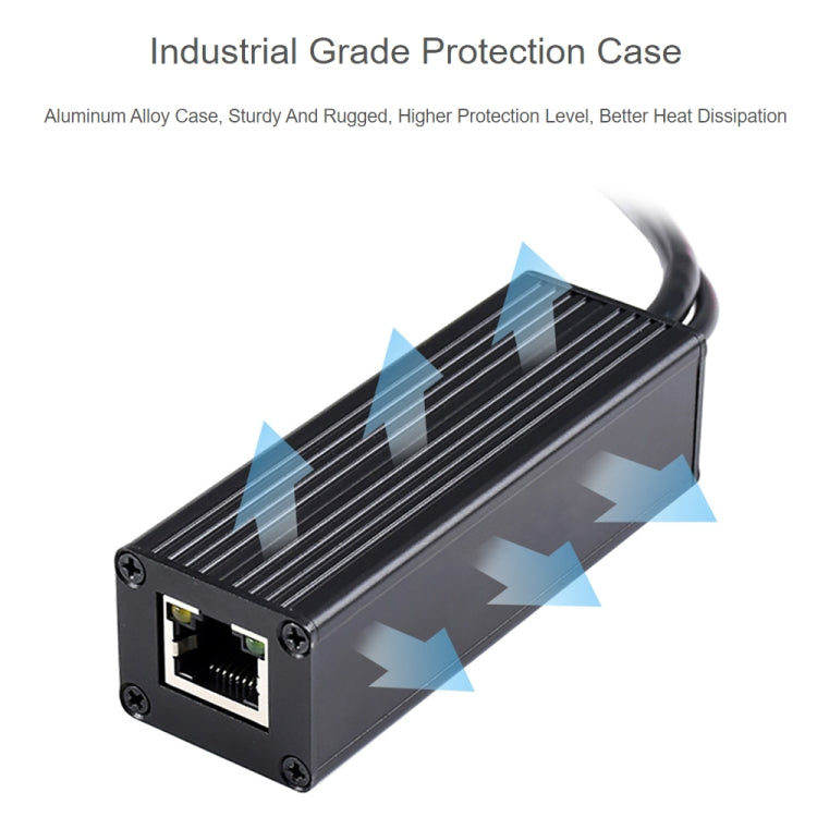 Divisor PoE Gigabit con caja metálica Waveshare, salida tipo C de 5V 2,5A