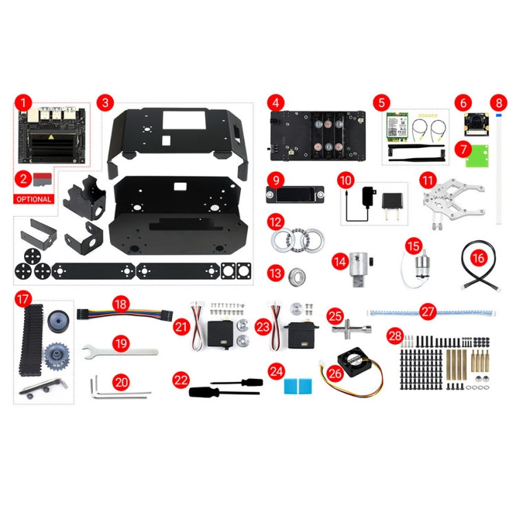 Kit de robot móvil con seguimiento Waveshare JETANK AI, basado en Jetson Nano, enchufe de la UE, Waveshare JETANK AI