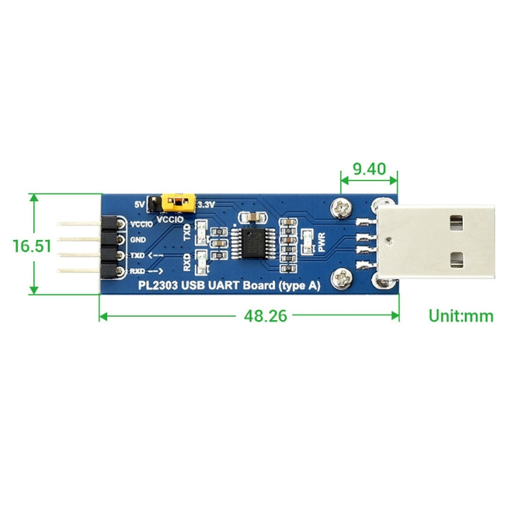 Módulo de comunicación Waveshare PL2303 USB a UART (TTL) V2