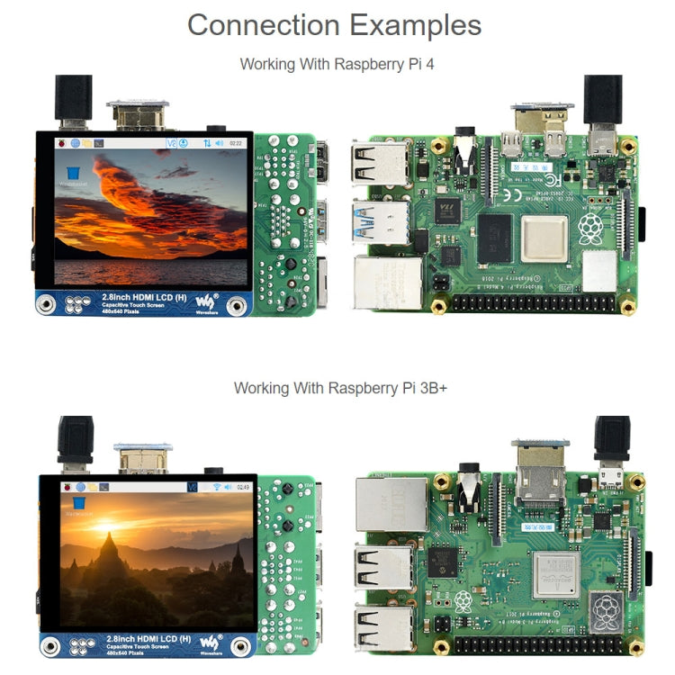 Pantalla LCD Waveshare de 2,8 pulgadas 480x640 HDMI IPS (H) Pantalla totalmente laminada