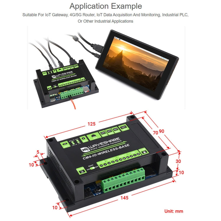 Módulo de expansión inalámbrico Waveshare Industrial IoT para Raspberry Pi CM4