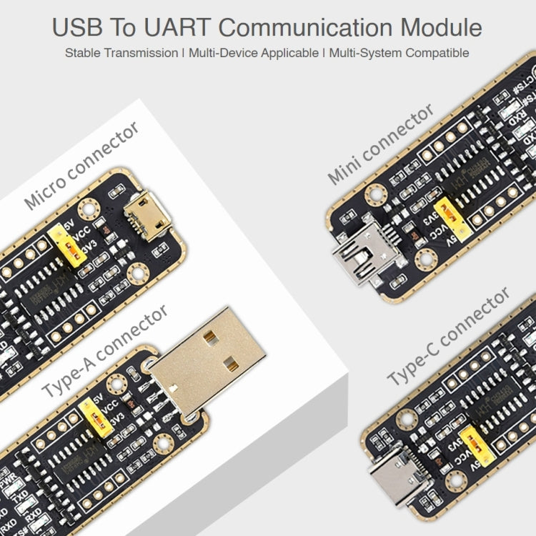 Conectores de módulo de transmisión de alta velocidad de banda Waveshare Type-C / USB-C a UART, USB-C