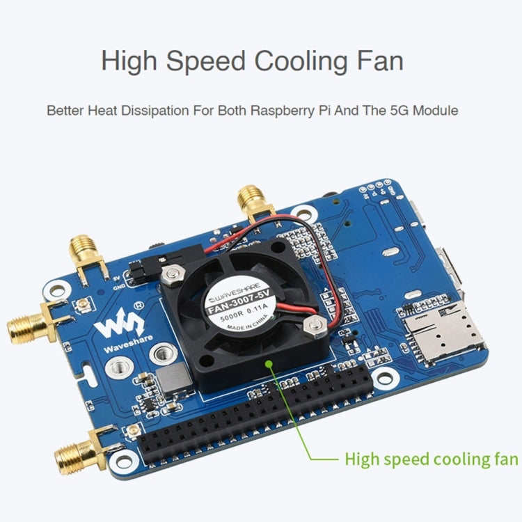 Waveshare SIM8202G-M2 5G HAT B Placa de módulo multibanda Snapdragon X55 para Raspberry Pi, SIM8202G-M2 5G HAT B